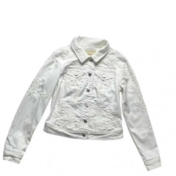 Pilcro And The Letterpress Embroidered Jean Jacket, White, Women’s Size XS‎ - Picture 4 of 13